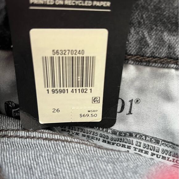 Levi’s 501 high rise jean shorts black 26 NWT - Picture 9 of 13